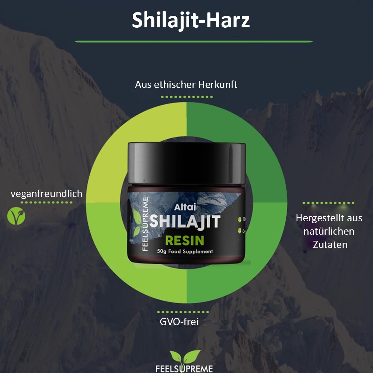 Feel Supreme Altai Shilajit Harz: 50 g mit über 80 Spurenelementen