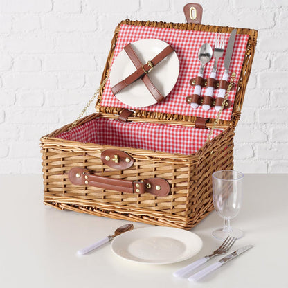 FeineHeimat Picknickkorb Darcel 13-teilig aus Weide (Salix) mit Drehverschluß