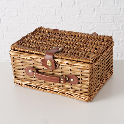 FeineHeimat Picknickkorb Darcel 13-teilig aus Weide (Salix) mit Drehverschluß