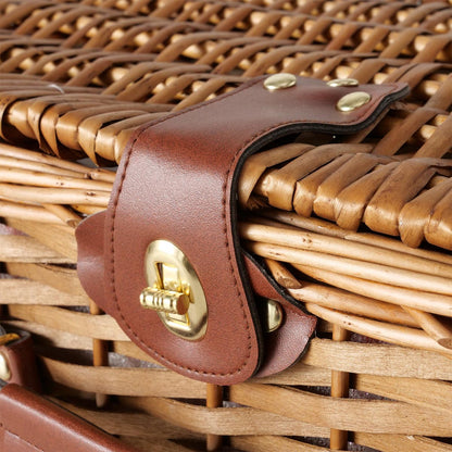 FeineHeimat Picknickkorb Darcel 13-teilig aus Weide (Salix) mit Drehverschluß