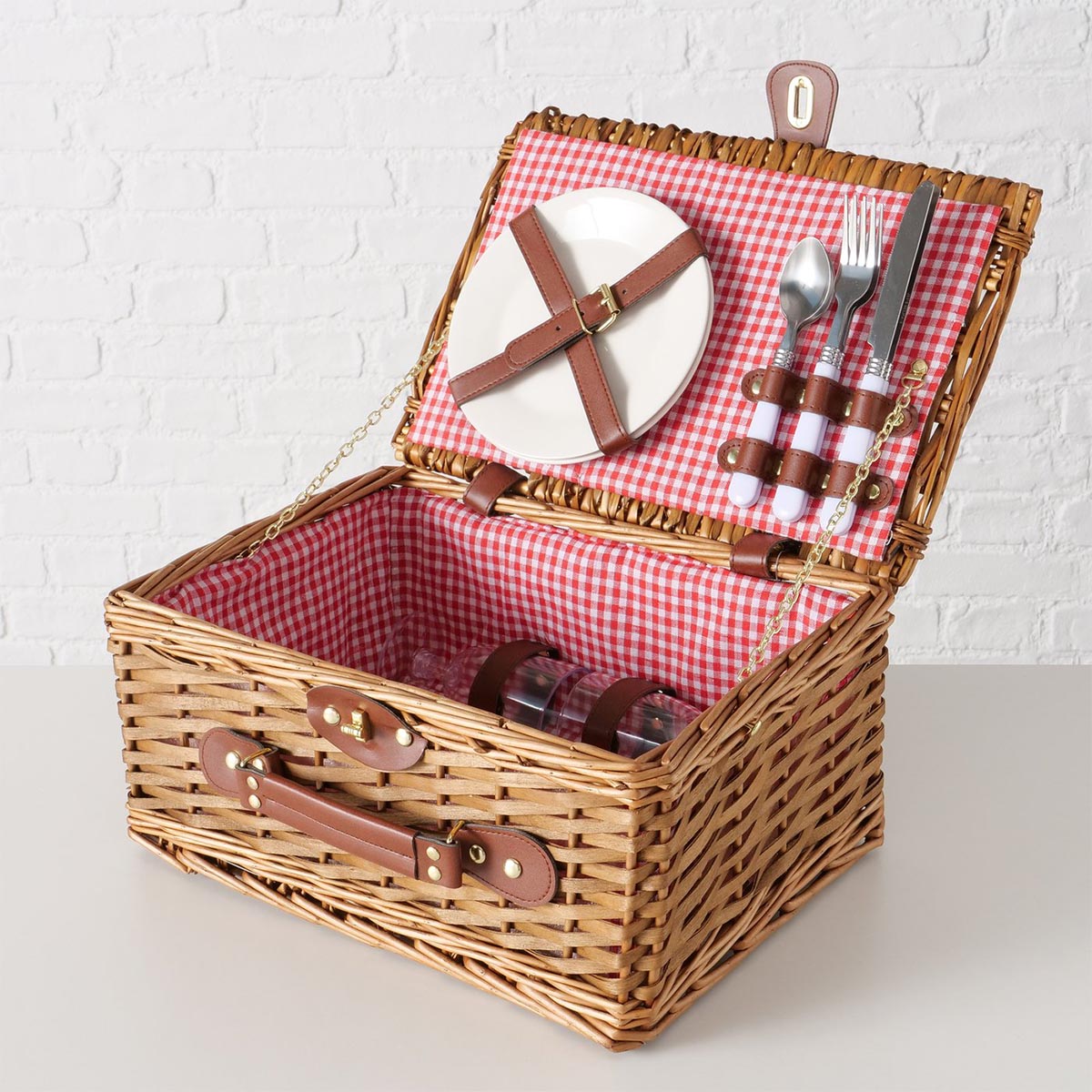 FeineHeimat Picknickkorb Darcel 13-teilig aus Weide (Salix) mit Drehverschluß