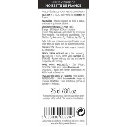 GUÉNARD 100% reines natives Haselnussöl mit französischen Haselnüsse 500 ml