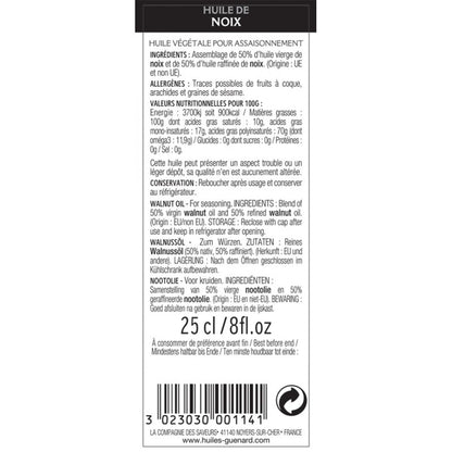 GUÉNARD 50% natives Walnussöl 50% raffiniertes Walnussöl aus Frankreich 250 ml