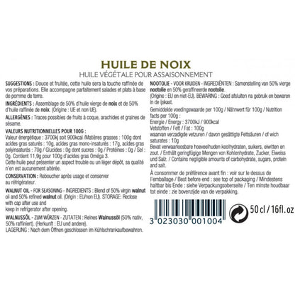 GUÉNARD 50% natives Walnussöl 50% raffiniertes Walnussöl aus Frankreich 1 L