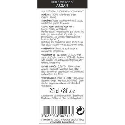 GUÉNARD Natives Arganöl 250ml - Hochwertiges Marokkanisches Speiseöl