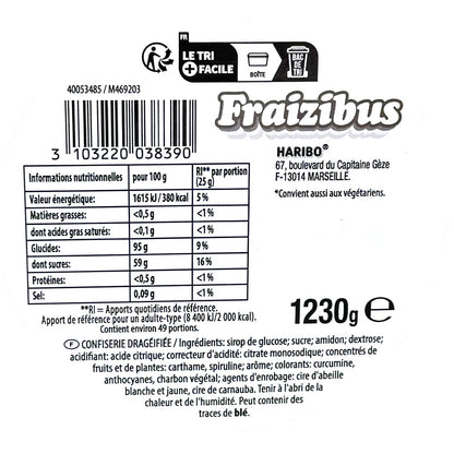 HARIBO Fraizibus: Fruchtig-süßer Genuss, 1230g, 300 Stück Großpackung