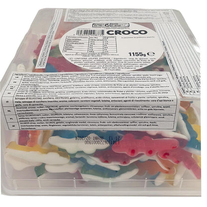 Haribo Croco Krokodile: Bunte Gummibonbons, 1155 g Dose aus Frankreich