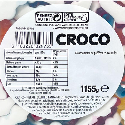 Haribo Croco Krokodile: Bunte Gummibonbons, 1155 g Dose aus Frankreich