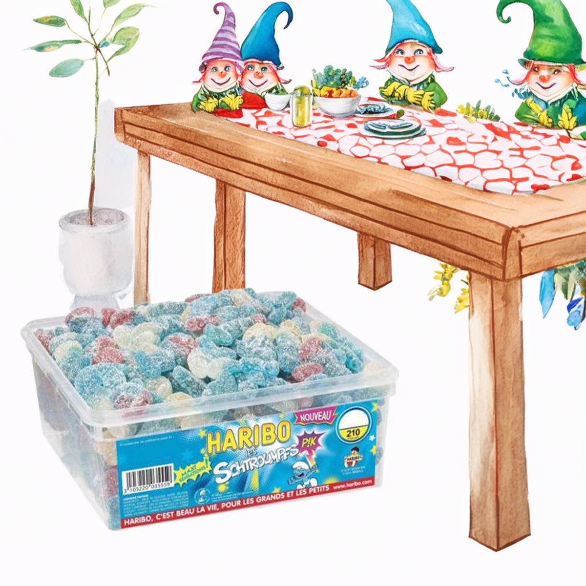 Haribo Les Schtroumpf Pik 1,2 kg - Saure Schlümpfe für großen Naschspaß!