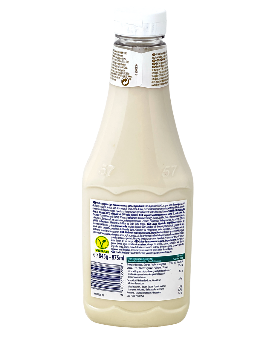 Heinz Vegane Mayonnaise in der Squeeze Flasche zum Verfeinern von Speisen 875 ml