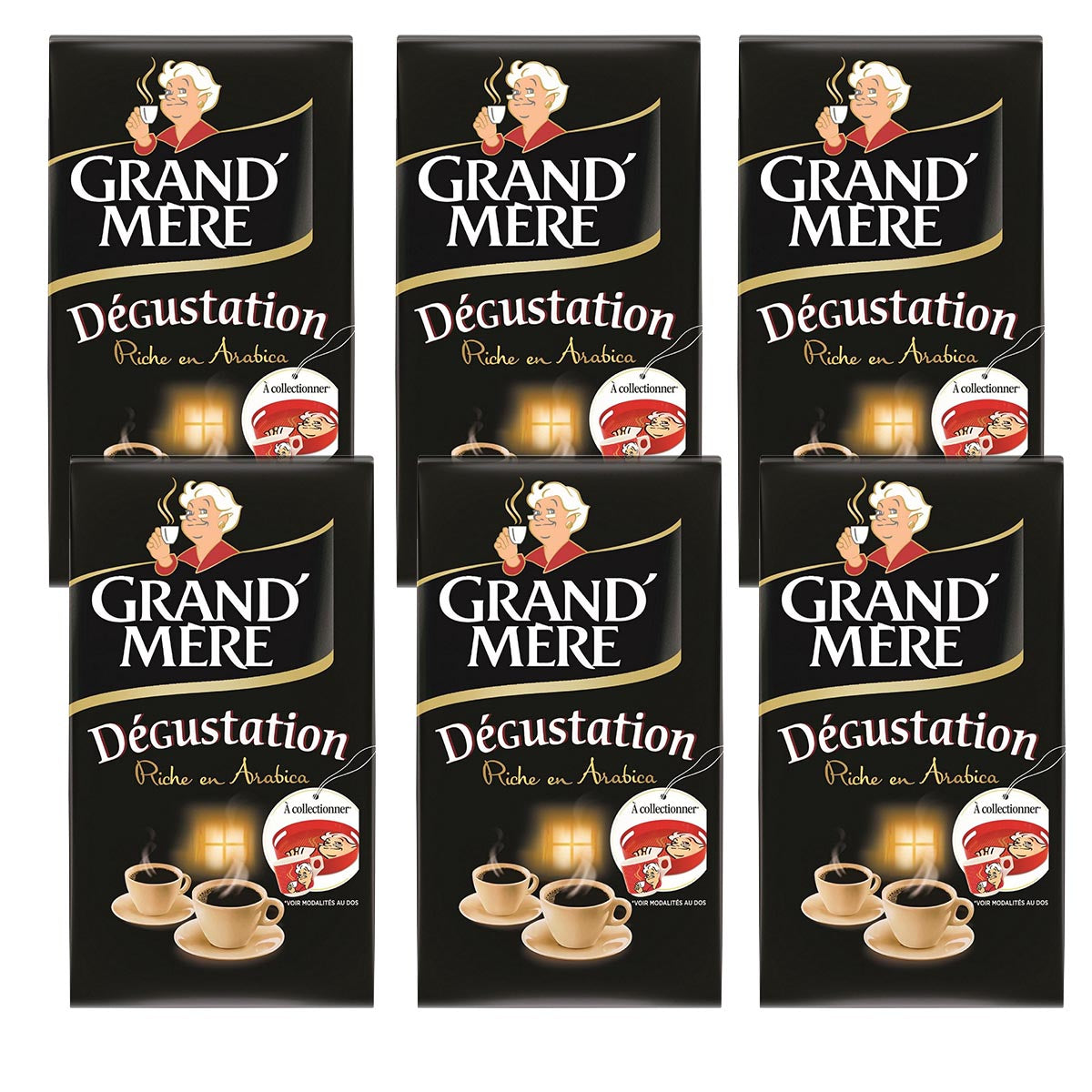 Kaffee Grand' Mére Dégustation gemahlener Kaffe 6x250g Arabica Kaffee Degustaion
