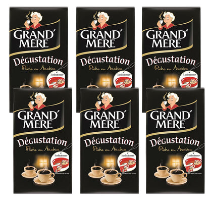 Kaffee Grand' Mére Dégustation gemahlener Kaffe 6x250g Arabica Kaffee Degustaion