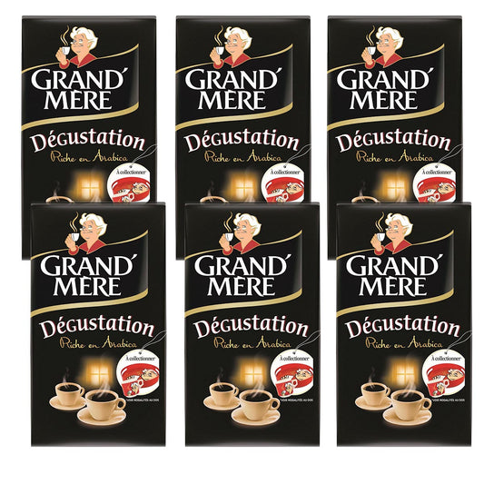 Kaffee Grand' Mére Dégustation gemahlener Kaffe 6x250g Arabica Kaffee Degustaion