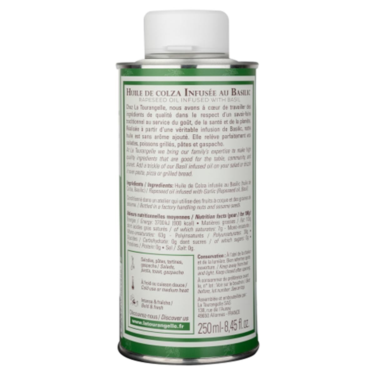 LA TOURANGELLE Basilikumöl 250ml - Handgefertigtes Gourmet-Öl