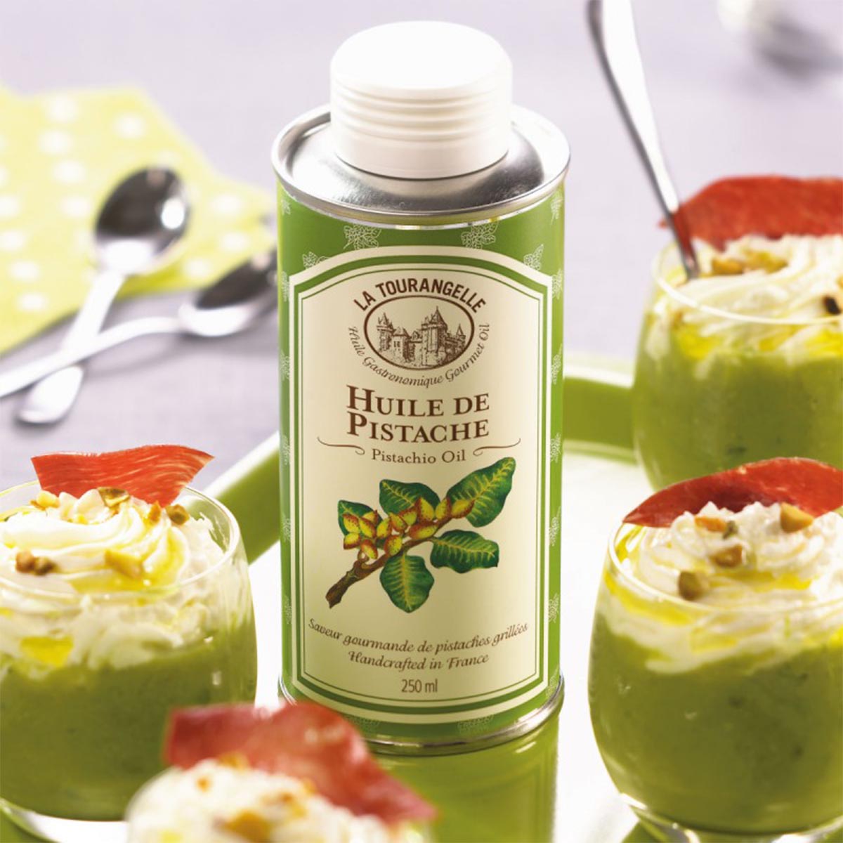 LA TOURANGELLE Pistazien-Öl 'Rein', 250ml, Schmuckdose, Gourmet Öl, handgefertigt