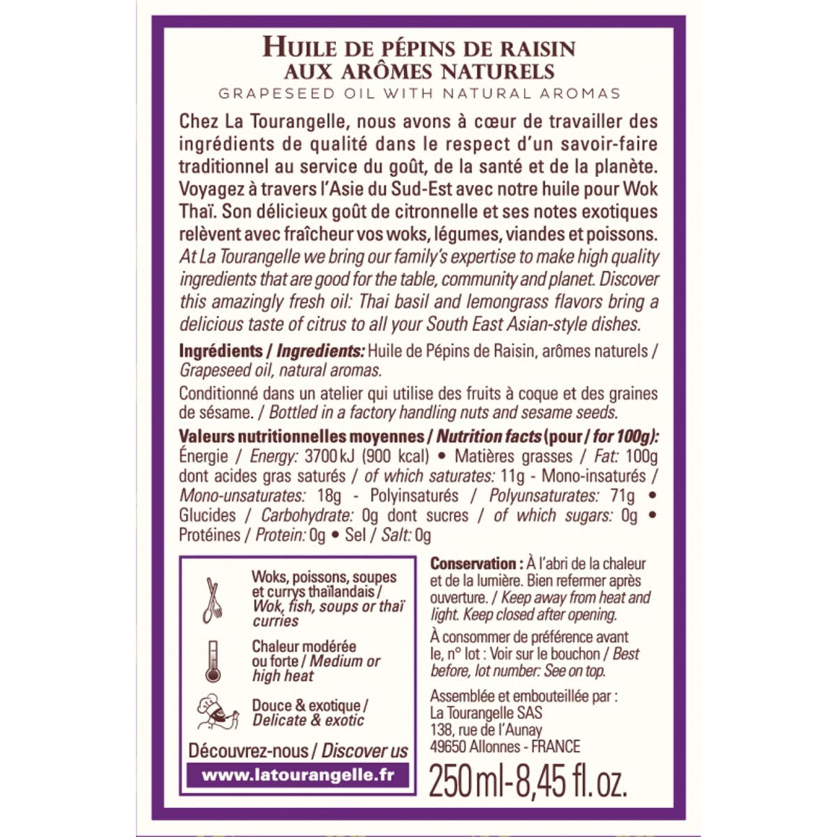 Exotisches LA TOURANGELLE Thai Wok Öl: Perfekt für authentische asiatische Aromen!