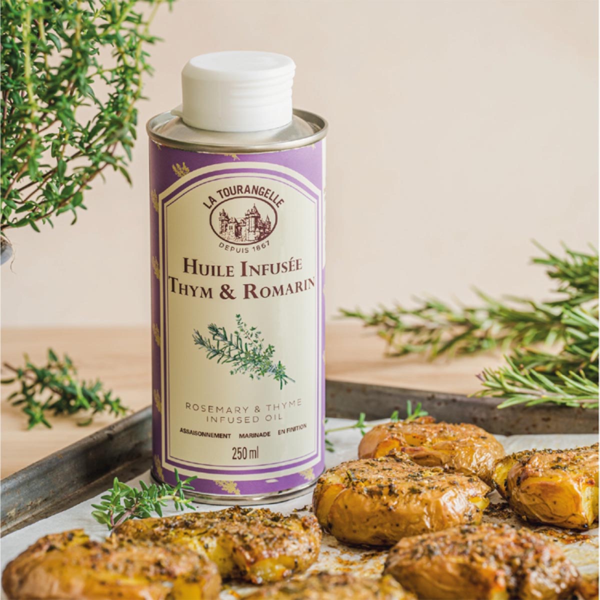 LA TOURANGELLE Thymian & Rosmarin Öl, 250ml, Gourmet Öl, handgefertigt