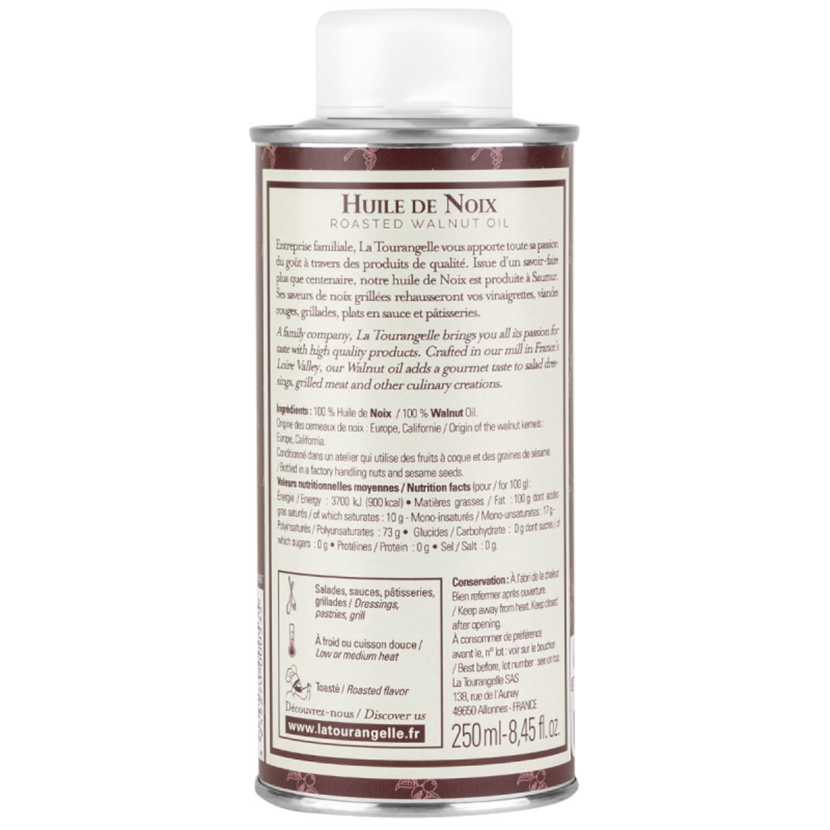 LA TOURANGELLE natives geröstetes Walnussöl, 250ml, Gourmet Öl, handgefertigt