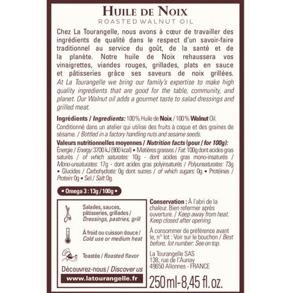 LA TOURANGELLE natives geröstetes Walnussöl, 250ml, Gourmet Öl, handgefertigt