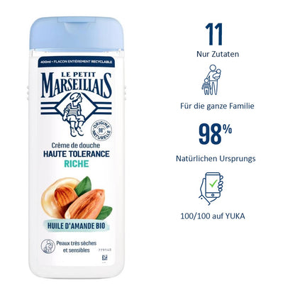 Le Petit Marseillais Duschgel Hohe Verträglichkeit mit Mandelöl Bio 400 ml