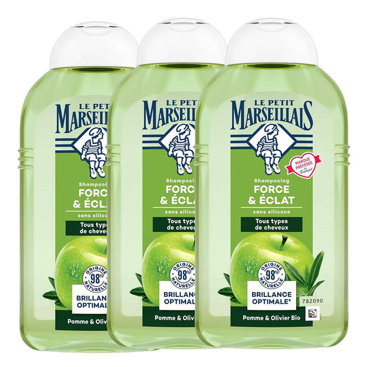 Le Petit Marseillais Shampoo Apfel & Olive 3x250ml – Sanfte Pflege für normales Haar