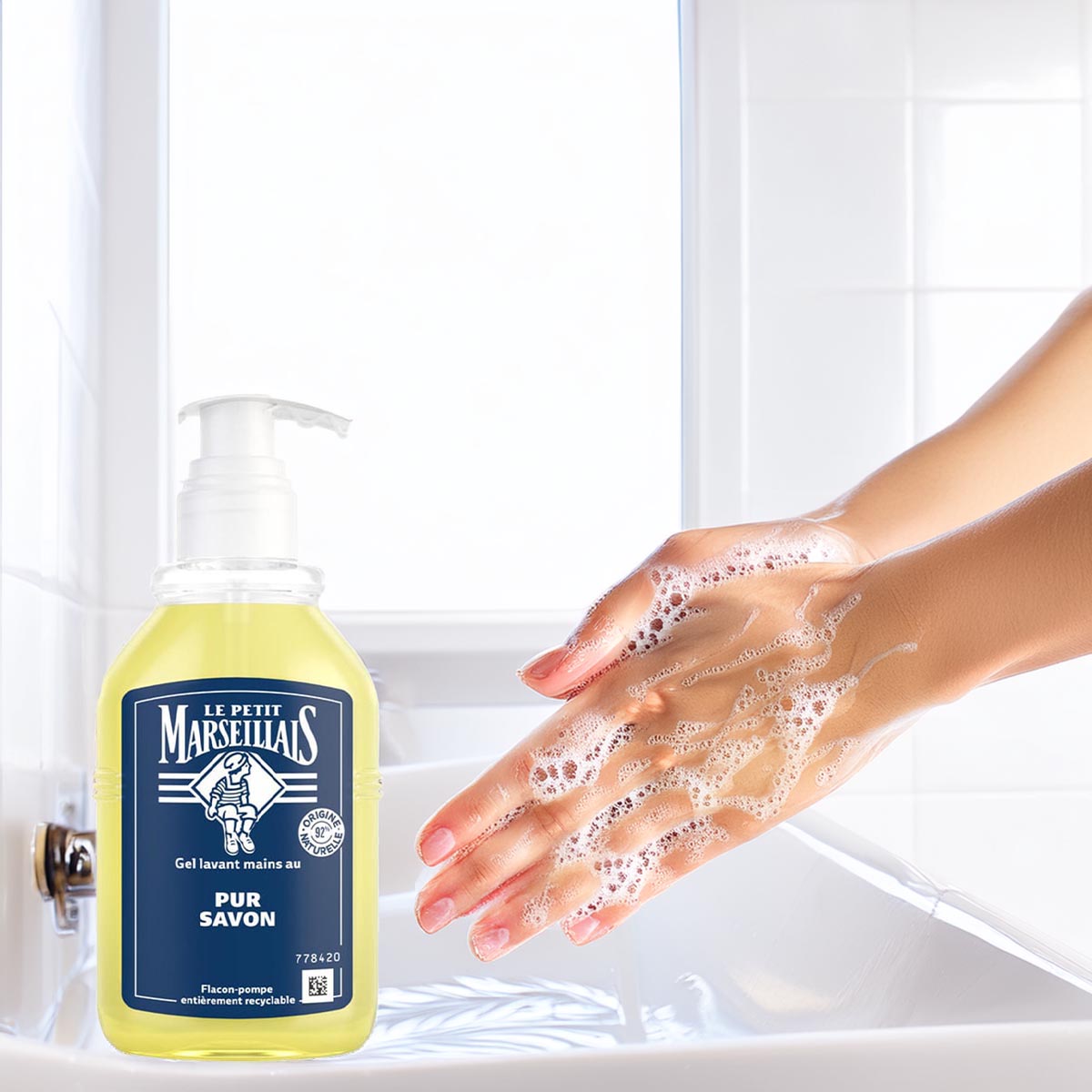 Le Petit Marseillais Flüssigseife Pur Savon Liquide 300ml + 2x250ml Nachfüllpack – Sanfte Pflege