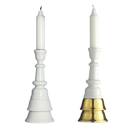 MADAM STOLTZ 13F92571 Kerzenständer Weiß oder Gold, 8x20 cm, Dänisch