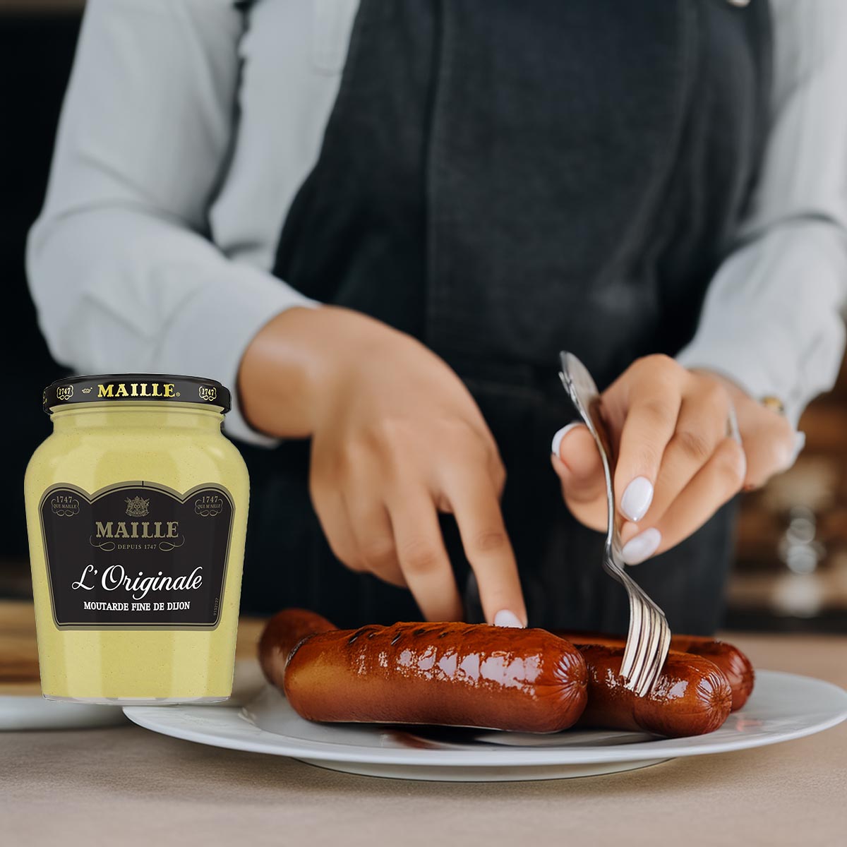 MAILLE Dijon Senf 'Fine de Dijon' 360g: Verfeinern Sie Ihre Gerichte