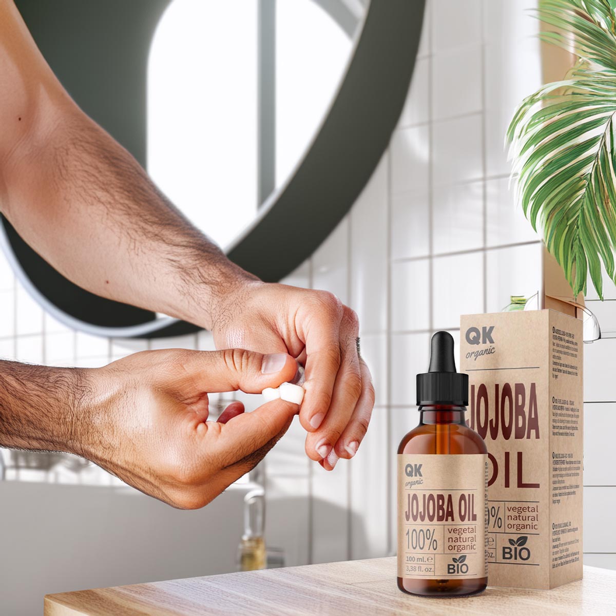 QKnatur JOJOBAÖL 100% reines veganes Bio-Jojobaöl für Körper, Gesicht, Haare, Nägel