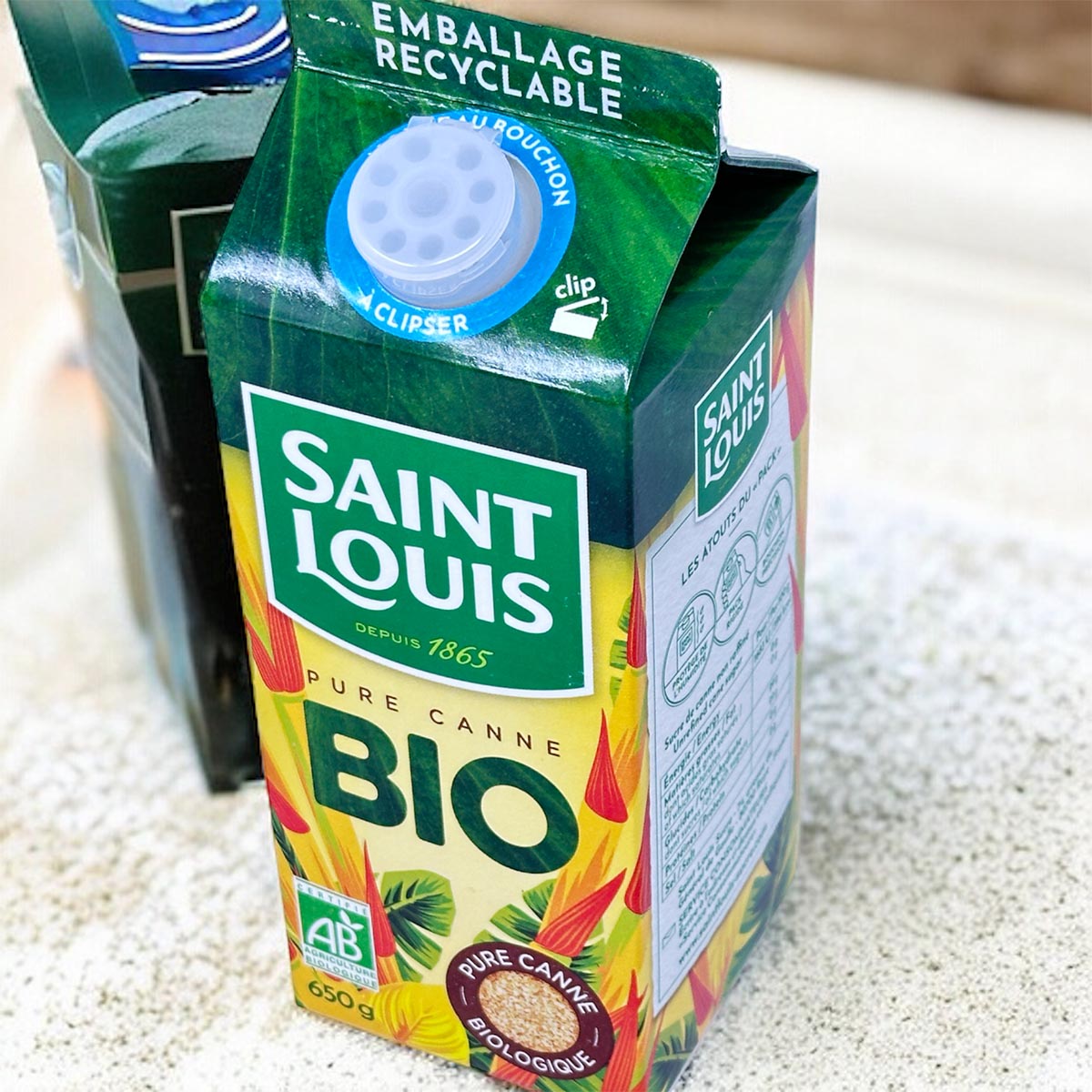 Saint Louis unraffinierter brauner Rohrzucker im praktischen Karton 650 Gramm