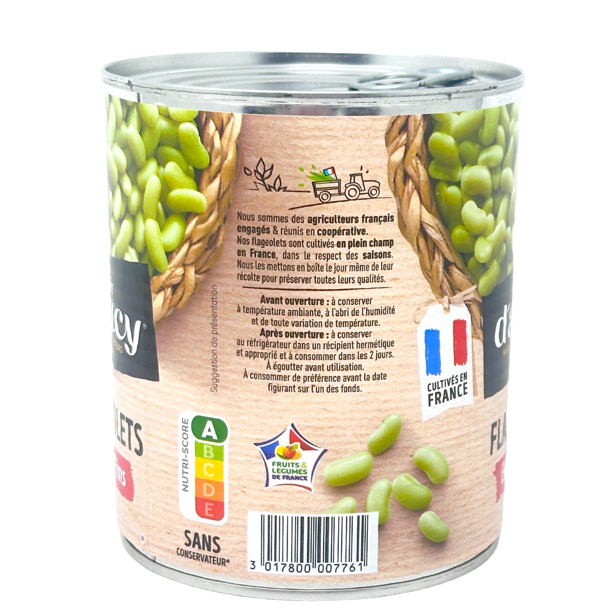 d'aucy Flageolets Grüne Bohnenkerne Extra Fein – 12 x 400g Dose, zart und vielseitig