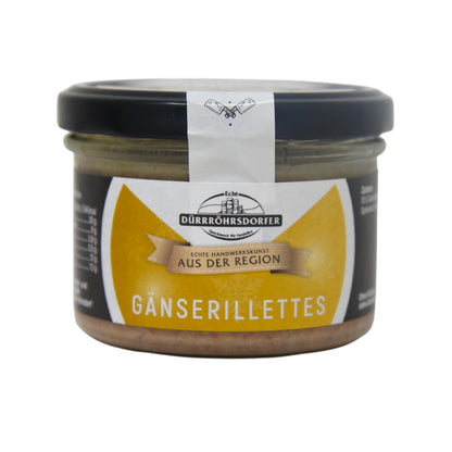 Dürrröhrsdorfer Gänserillette im Glas – Zarte Rillettes von der Gans, 160g Feinkost