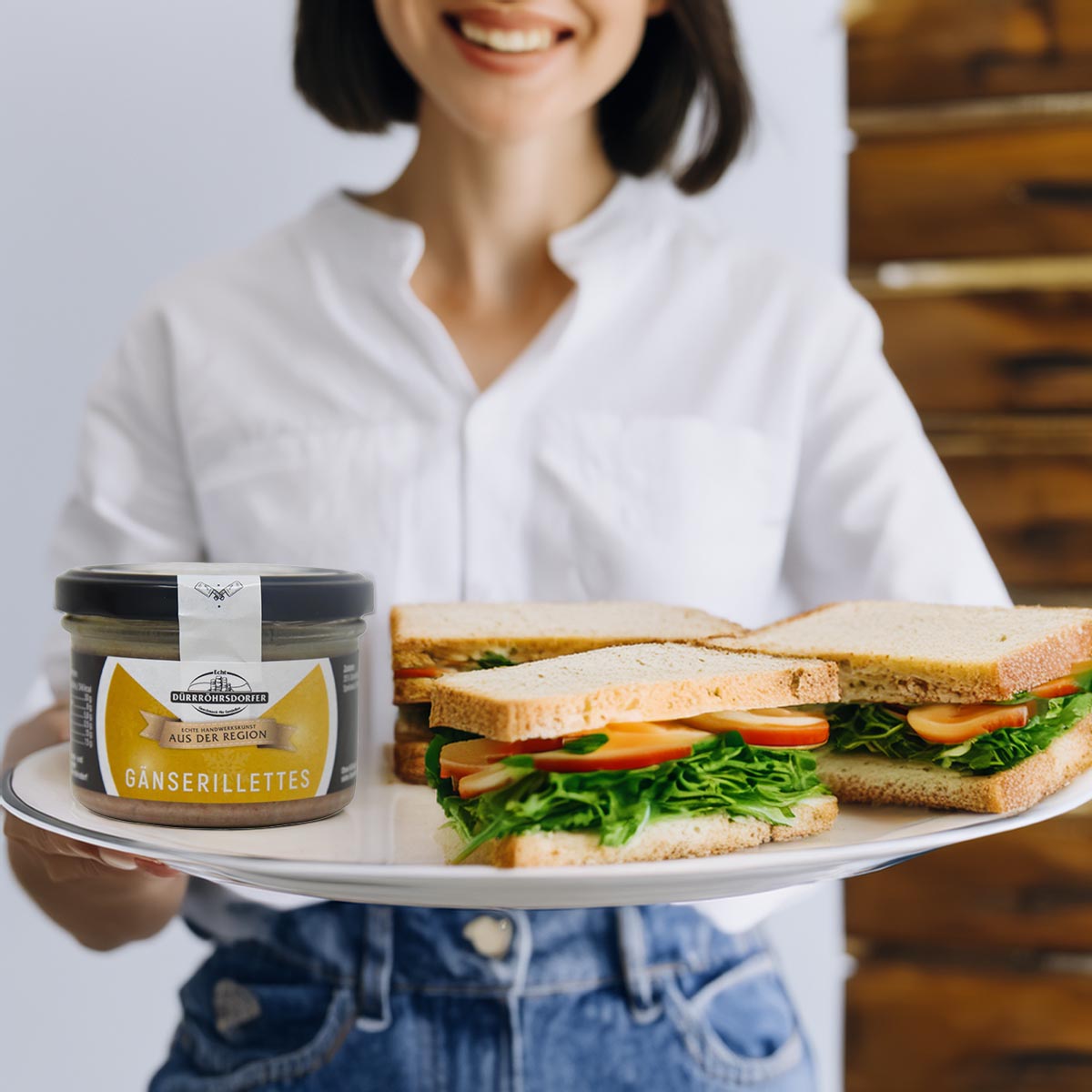 Dürrröhrsdorfer Gänserillette im Glas – Zarte Rillettes von der Gans, 160g Feinkost