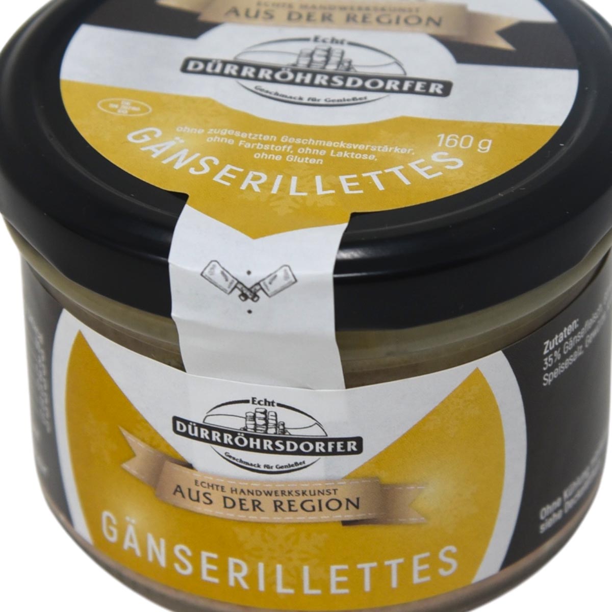 Dürrröhrsdorfer Gänserillette im Glas – Zarte Rillettes von der Gans, 160g Feinkost