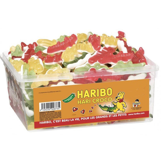 Haribo Croco Krokodile: Bunte Gummibonbons, 1155 g Dose aus Frankreich
