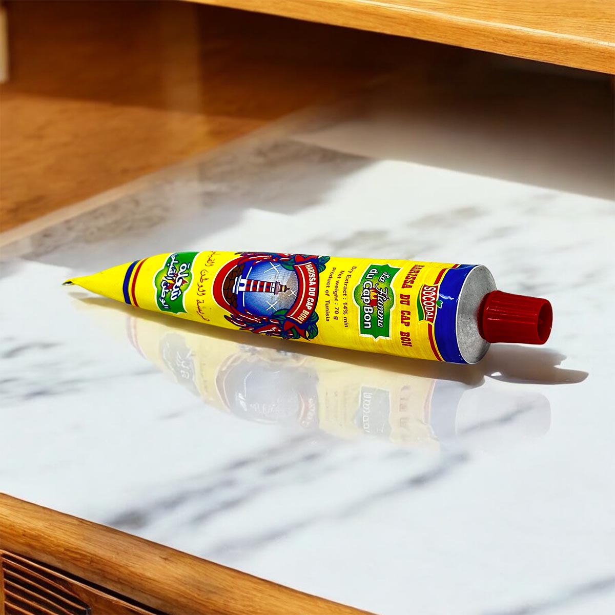 Harissa  La Flamme CAP BON  SEHR SCHARF CHILI Paste Sauce 6 x 70 Gramm Tube