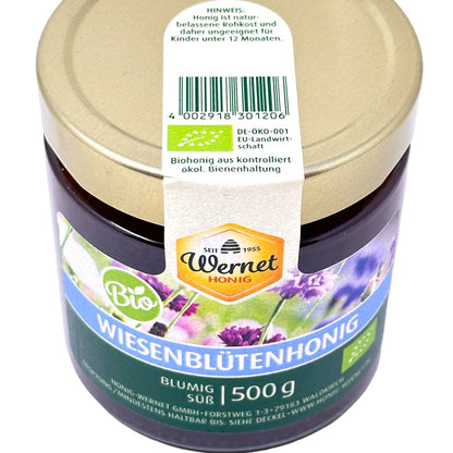 Honig Wernet BIO-Wiesenblütenhonig - Blumig Süßer Genuss 500 Gramm