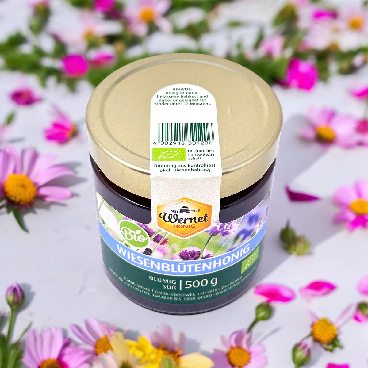 Honig Wernet BIO-Wiesenblütenhonig - Blumig Süßer Genuss 500 Gramm