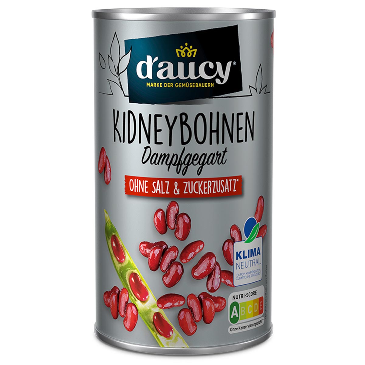 d'aucy Rote Kidneybohnen 6x285g – 100% natürlich ohne Salz und Zuckerzusatz