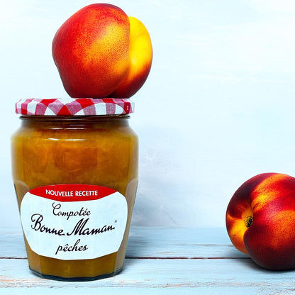 Bonne Maman Compotée Pêches - Sonnengereifter Pfirsichgenuss in jedem Bissen NEUE REZEPTUR