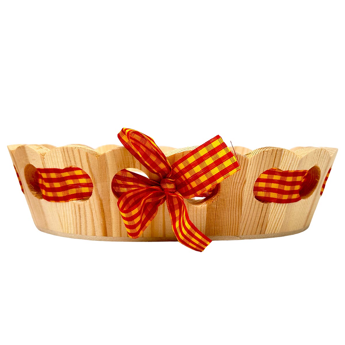 FeineHeimat Schwarzwald Holzkübel 26 x 22 cm mit Stoffschleife - Made in Germany