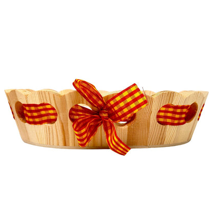 FeineHeimat Schwarzwald Holzkübel 26 x 22 cm mit Stoffschleife - Made in Germany