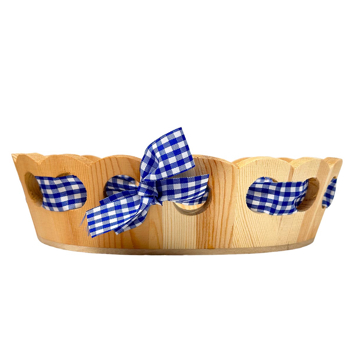 FeineHeimat Schwarzwald Holzkübel 26 x 22 cm mit Stoffschleife - Made in Germany