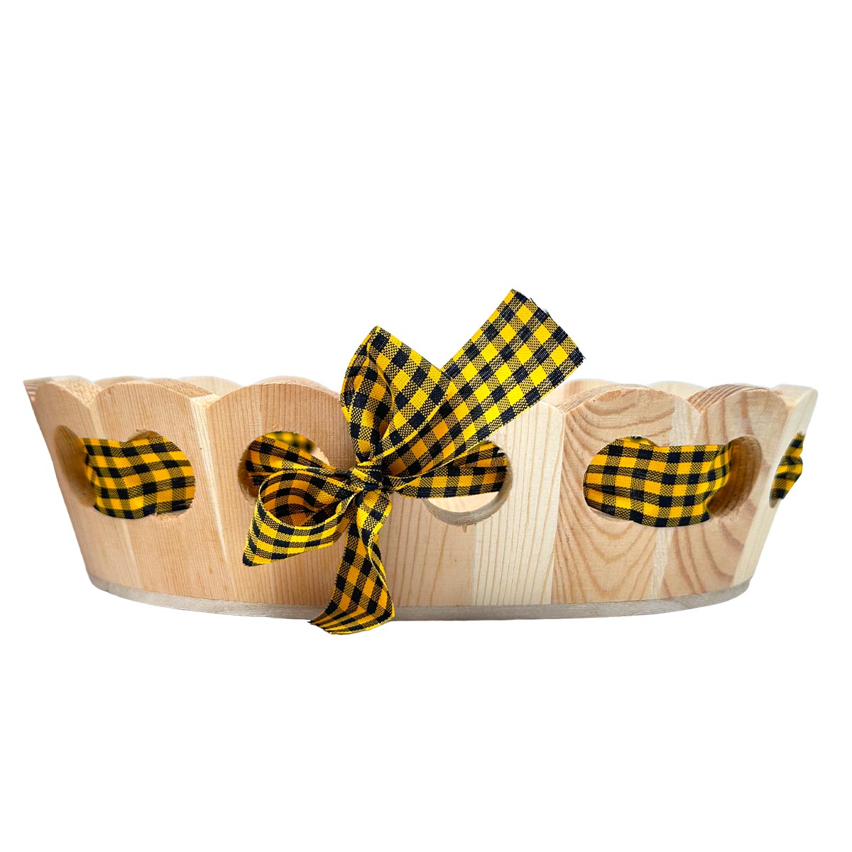 FeineHeimat Schwarzwald Holzkübel 26 x 22 cm mit Stoffschleife - Made in Germany