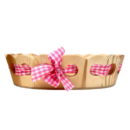 FeineHeimat Schwarzwald Holzkübel 26 x 22 cm mit Stoffschleife - Made in Germany