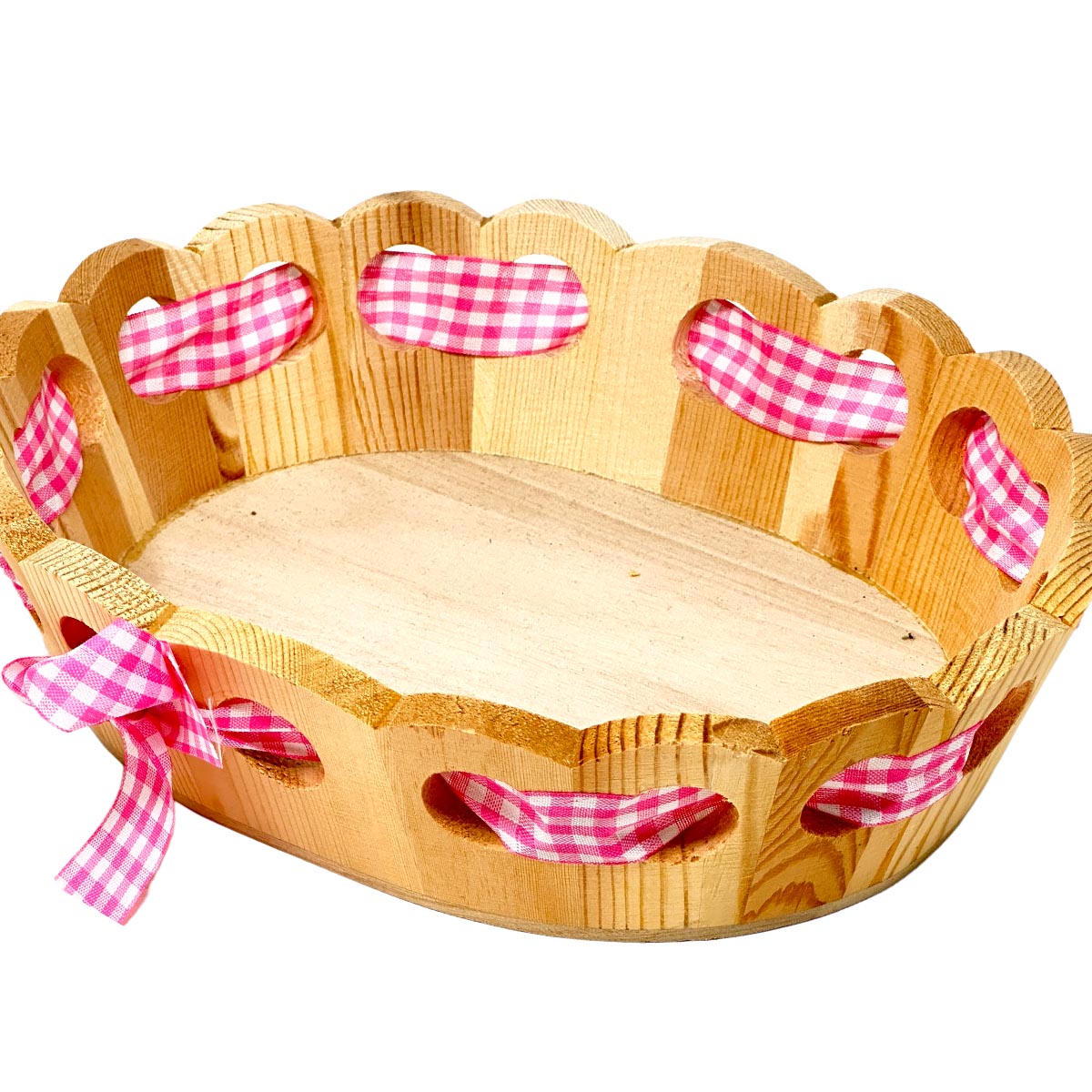 FeineHeimat Schwarzwald Holzkübel 26 x 22 cm mit Stoffschleife - Made in Germany