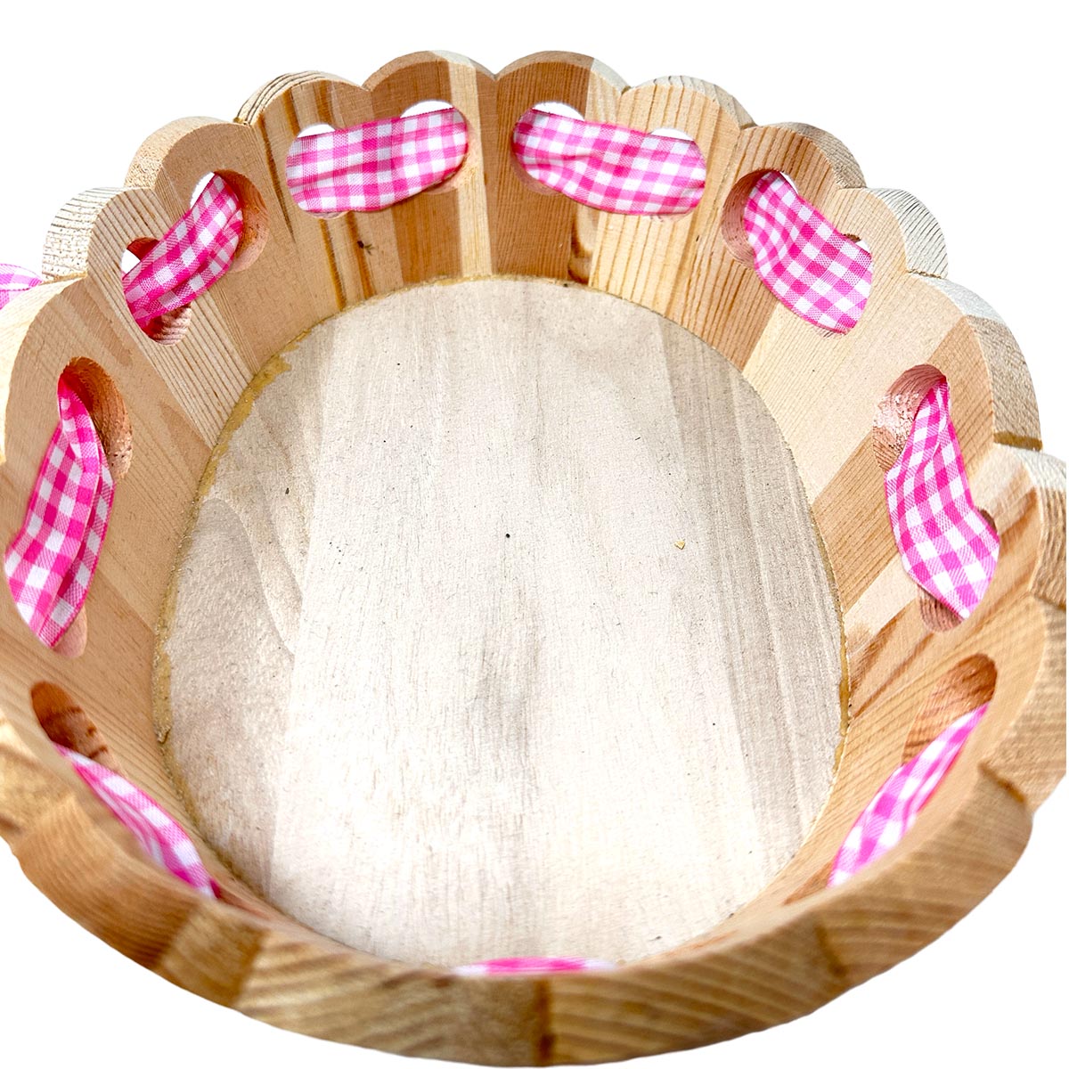 FeineHeimat Schwarzwald Holzkübel 26 x 22 cm mit Stoffschleife - Made in Germany