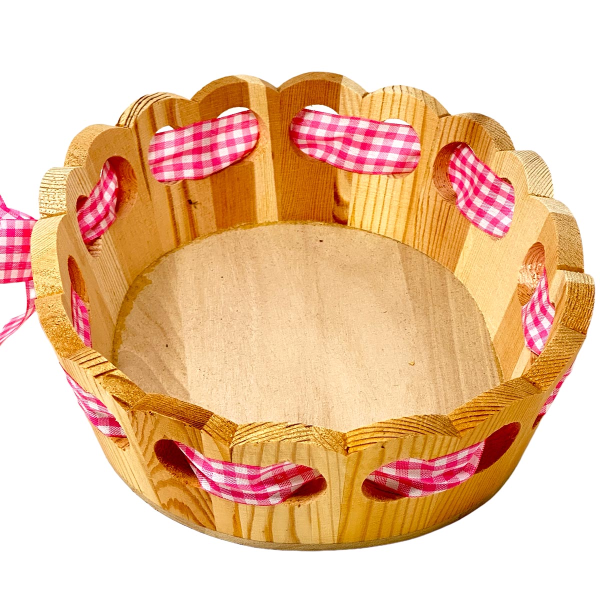 FeineHeimat Schwarzwald Holzkübel 26 x 22 cm mit Stoffschleife - Made in Germany