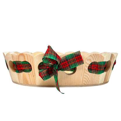 FeineHeimat Schwarzwald Holzkübel 26 x 22 cm mit Stoffschleife - Made in Germany