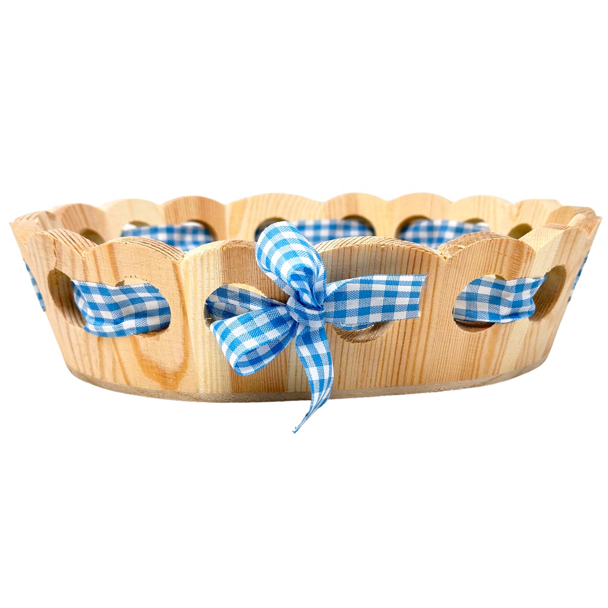 FeineHeimat Schwarzwald Holzkübel 26 x 22 cm mit Stoffschleife - Made in Germany